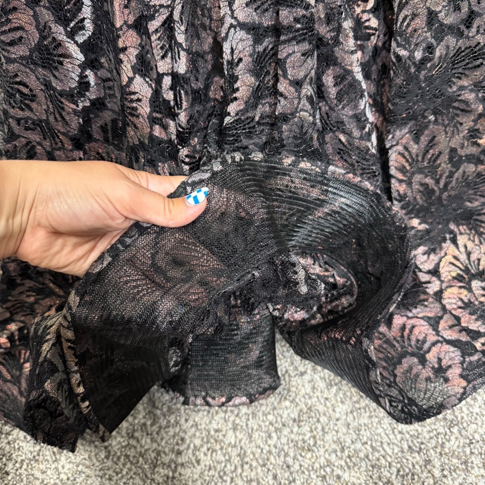 Mac Duggal 79252 Notched Neckline Lace Trumpet Dress (8) - Picture 7 of 9